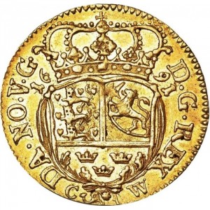 Реверс монеты Дания, 1 дукат, 1691, Монограмма "C5" на аверсе