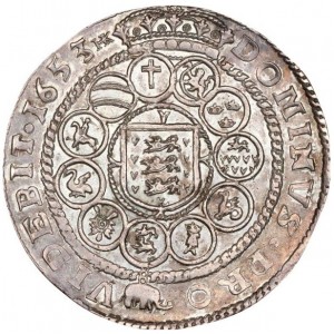 Реверс монеты Дания, 2 спесие далера, 1653