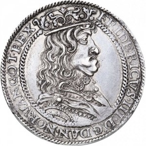 Аверс монеты Дания, 2 спесие далера, 1655-1656