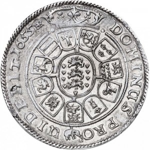 Реверс монеты Дания, 2 спесие далера, 1655-1656