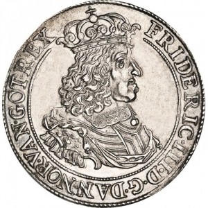Аверс монеты Дания, 2 спесие далера, 1661, Слон между "S" и "P" на реверсе