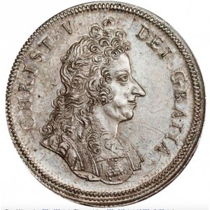 Аверс монеты Дания, 3 кроны, 1693-1696