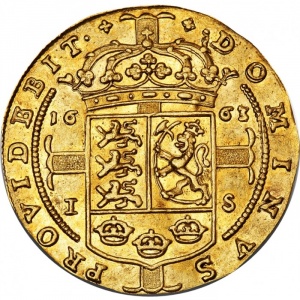 Реверс монеты Дания, 2 дуката, 1662-1663