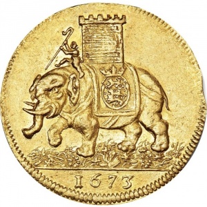 Реверс монеты Дания, 2 дуката, 1673
