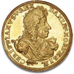 Аверс монеты Дания, 2 дуката, 1687