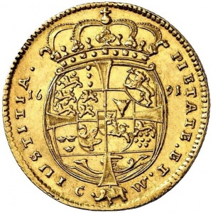 Реверс монеты Дания, 2 дуката, 1691