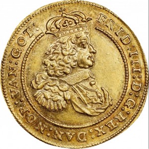 Аверс монеты Дания, 4 дуката, 1664