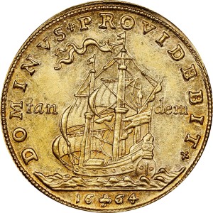 Реверс монеты Дания, 4 дуката, 1664