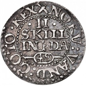 Реверс монеты Дания, 2 скиллинга, 1619