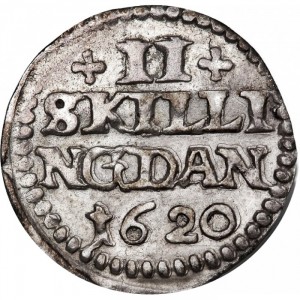 Реверс монеты Дания, 2 скиллинга, 1619-1621