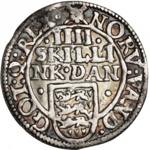 Реверс монеты Дания, 4 скиллинга, 1608-1609