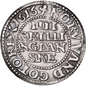 Реверс монеты Дания, 4 скиллинга, 1616-1619