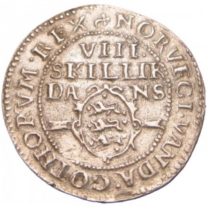 Реверс монеты Дания, 8 скиллингов, 1606-1609