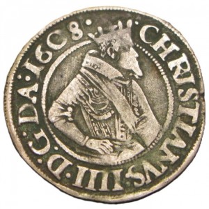 Аверс монеты Дания, 8 скиллингов, 1608