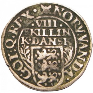 Реверс монеты Дания, 8 скиллингов, 1608