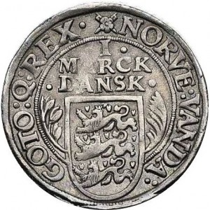 Реверс монеты Дания, 1 марка, 1607-1609