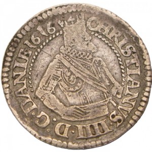 Аверс монеты Дания, 1 марка, 1612-1618