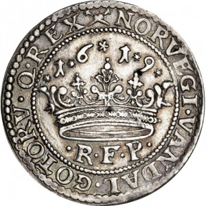 Реверс монеты Дания, ½ кроны, 1619-1621