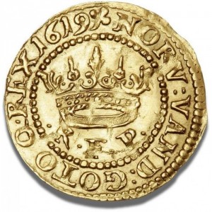 Реверс монеты Дания, ½ кроны, 1619