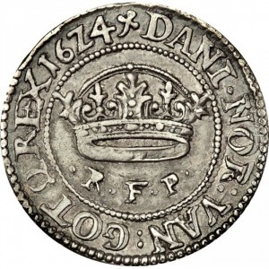 Реверс монеты Дания, ½ кроны, 1624-1625
