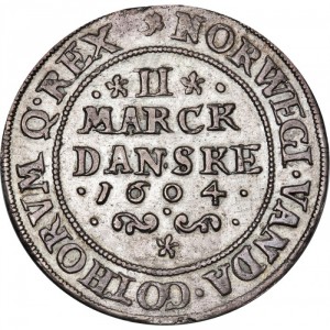 Реверс монеты Дания, 2 марки, 1604
