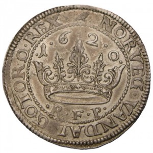 Реверс монеты Дания, 1 крона, 1619-1622