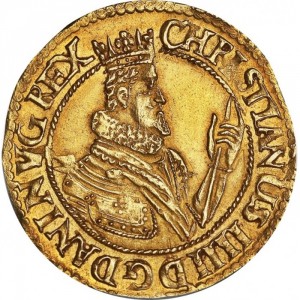 Аверс монеты Дания, 1 розенобль, 1611-1629