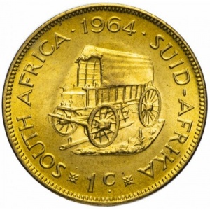 Реверс монеты ЮАР, 1 цент, 1961-1964