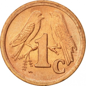 Реверс монеты ЮАР, 1 цент, 1990-1995