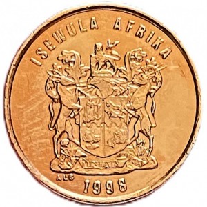 Аверс монеты ЮАР, 1 цент, 1997-2000