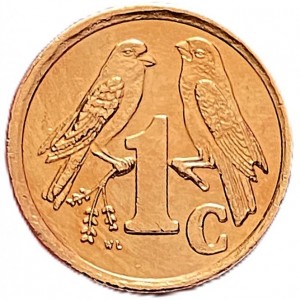 Реверс монеты ЮАР, 1 цент, 1997-2000