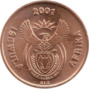 Аверс монеты ЮАР, 1 цент, 2000-2001