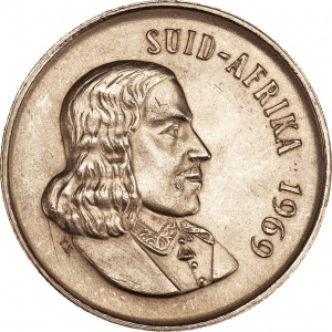 Аверс монеты ЮАР, 2 цента, 1965-1969, Надпись на языке африкаанс - "SUID-AFRIKA"