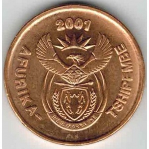 Аверс монеты ЮАР, 2 цента, 2000-2001