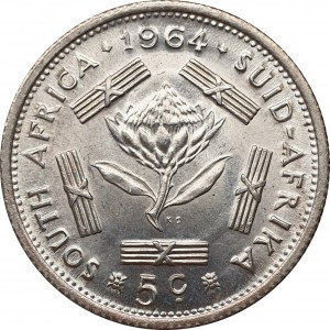Реверс монеты ЮАР, 5 центов, 1961-1964