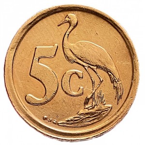 Реверс монеты ЮАР, 5 центов, 1990-1995