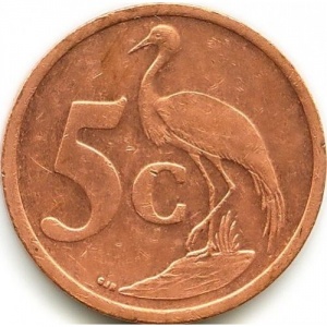 Реверс монеты ЮАР, 5 центов, 2000-2001