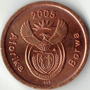 Аверс монеты ЮАР, 5 центов, 2005