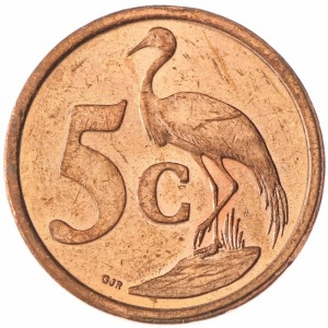 Реверс монеты ЮАР, 5 центов, 2007
