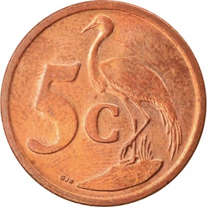Реверс монеты ЮАР, 5 центов, 2010
