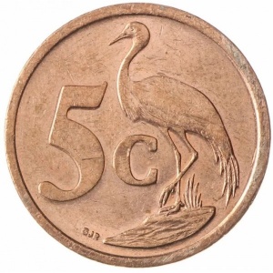 Реверс монеты ЮАР, 5 центов, 2011