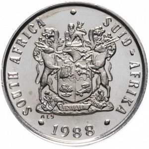 Аверс монеты ЮАР, 10 центов, 1970-1989