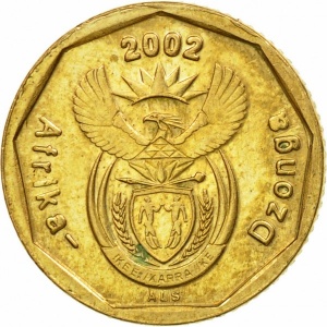 Аверс монеты ЮАР, 10 центов, 2002