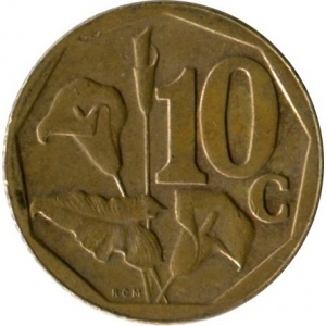 Реверс монеты ЮАР, 10 центов, 2006