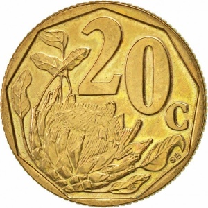 Реверс монеты ЮАР, 20 центов, 1996-2000