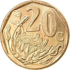 Реверс монеты ЮАР, 20 центов, 2004-2017