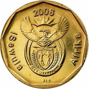 Аверс монеты ЮАР, 20 центов, 2008-2021