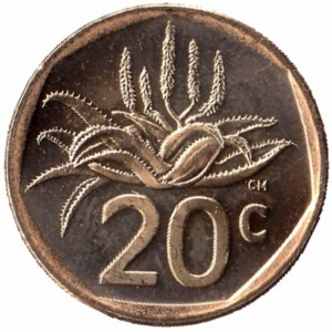 Реверс монеты ЮАР, 20 центов, 2024