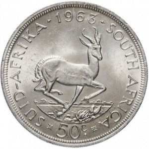 Реверс монеты ЮАР, 50 центов, 1961-1964