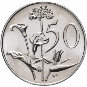 Реверс монеты ЮАР, 50 центов, 1970-1990